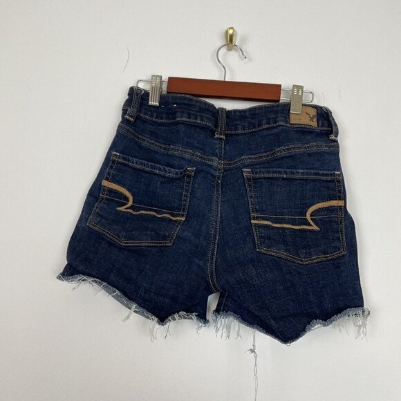 American Eagle Super Stretch Denim Shorts Size 4 Cutoffs - Picture 2 of 4